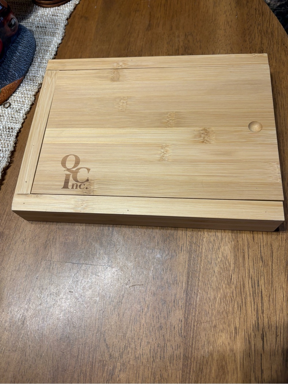 New Bamboo wine and cheese set. Stainless steel utensils